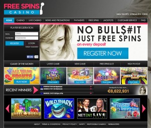 Gratis spins met iedere storting bij Free Spins casino